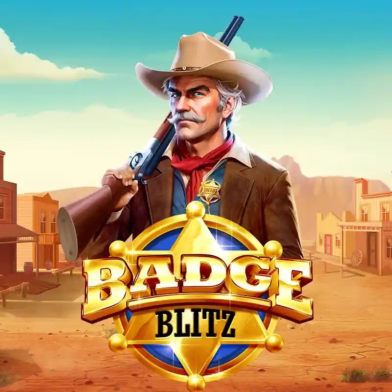Slots logo of Badge Blitz from Pragmatic Play at Blaze Spins Casino