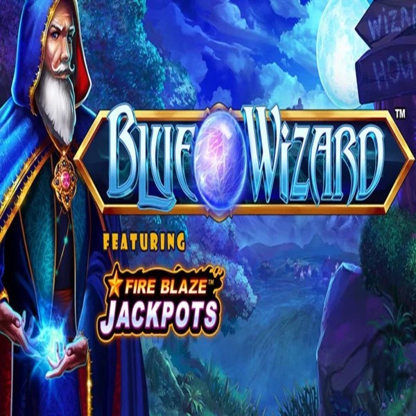Blue Wizard Fire Blaze Jackpots logo – Slots by Rarestone Gaming at Blaze Spins Casino