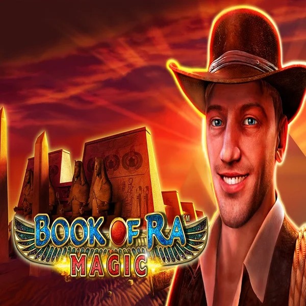 Book of Ra Magic slot logo by Greentube at Blaze Spins Casino