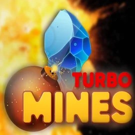 Turbo Mines slot logo by Turbo Games at Blaze Spins Casino